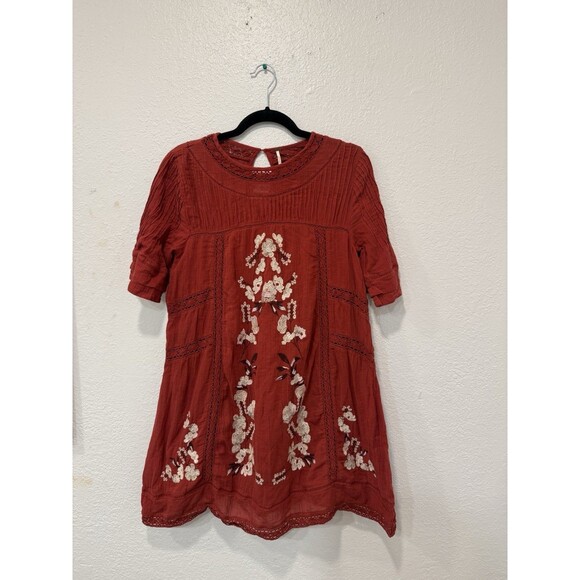 Free People Women’s Perfectly Victorian Floral Embroidered Mini Dress Size S - Picture 1 of 4